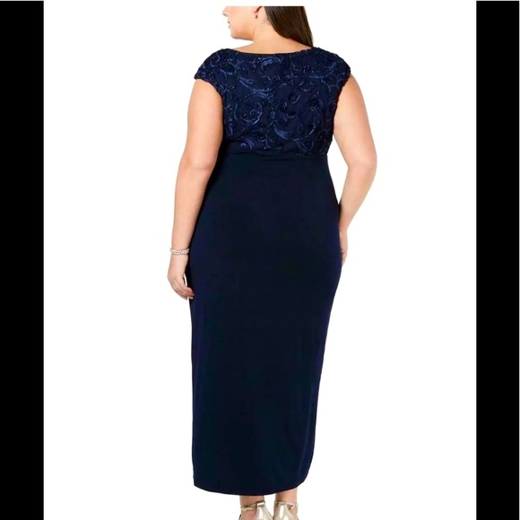 Women’s Formal Dress Plus Sizes 14W 18W 22W Navy Blue Connected Apparel Evening - Picture 2 of 5